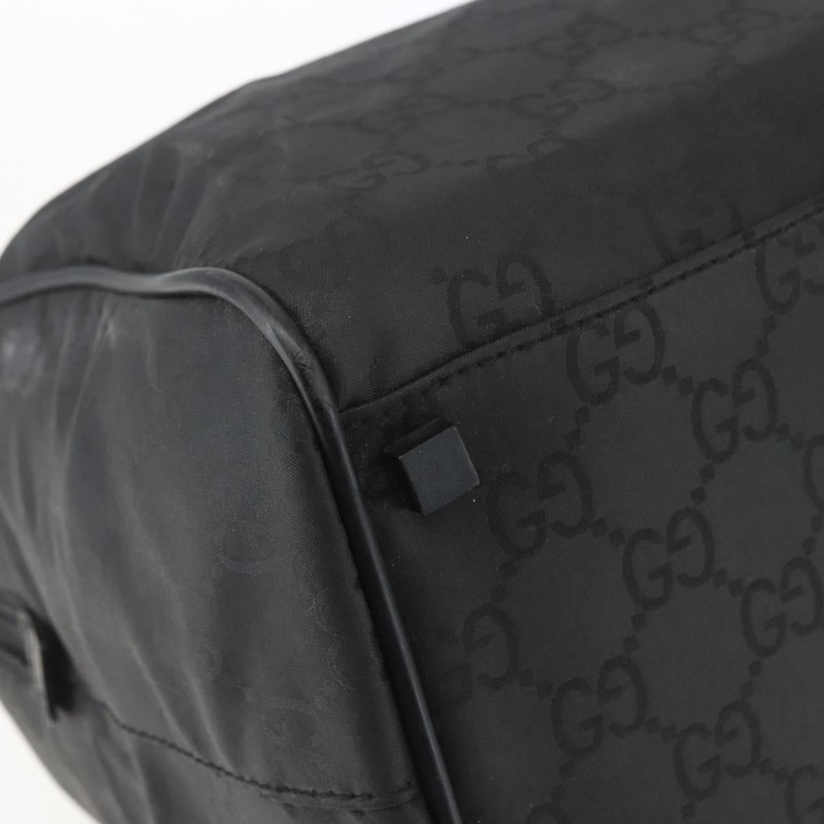 GUCCI GG Canvas Boston Bag Nylon Black Silver 012 0383 08 Auth ep12720