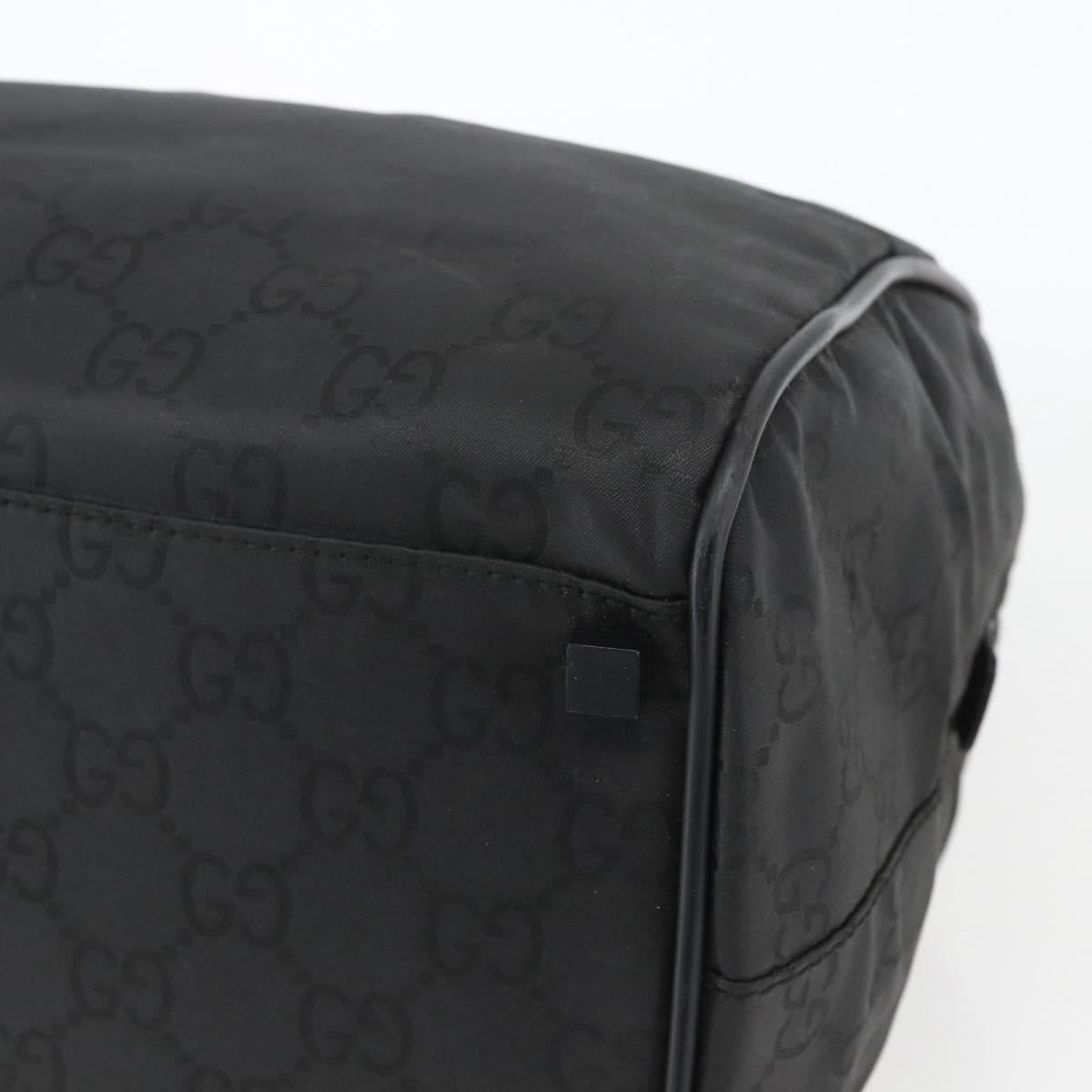 GUCCI GG Canvas Boston Bag Nylon Black Silver 012 0383 08 Auth ep12720