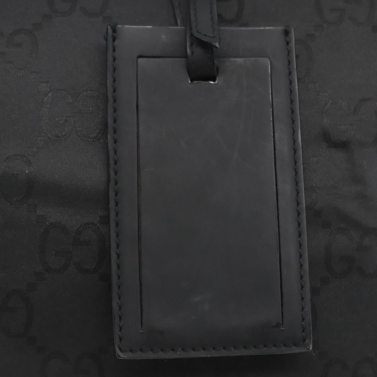 GUCCI GG Canvas Boston Bag Nylon Black Silver 012 0383 08 Auth ep12720