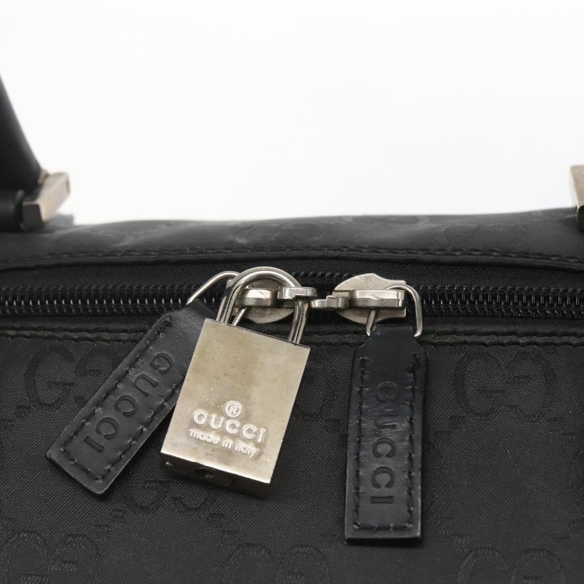GUCCI GG Canvas Boston Bag Nylon Black Silver 012 0383 08 Auth ep12720
