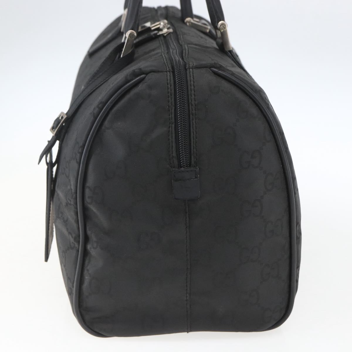 GUCCI GG Canvas Boston Bag Nylon Black Silver 012 0383 08 Auth ep12720