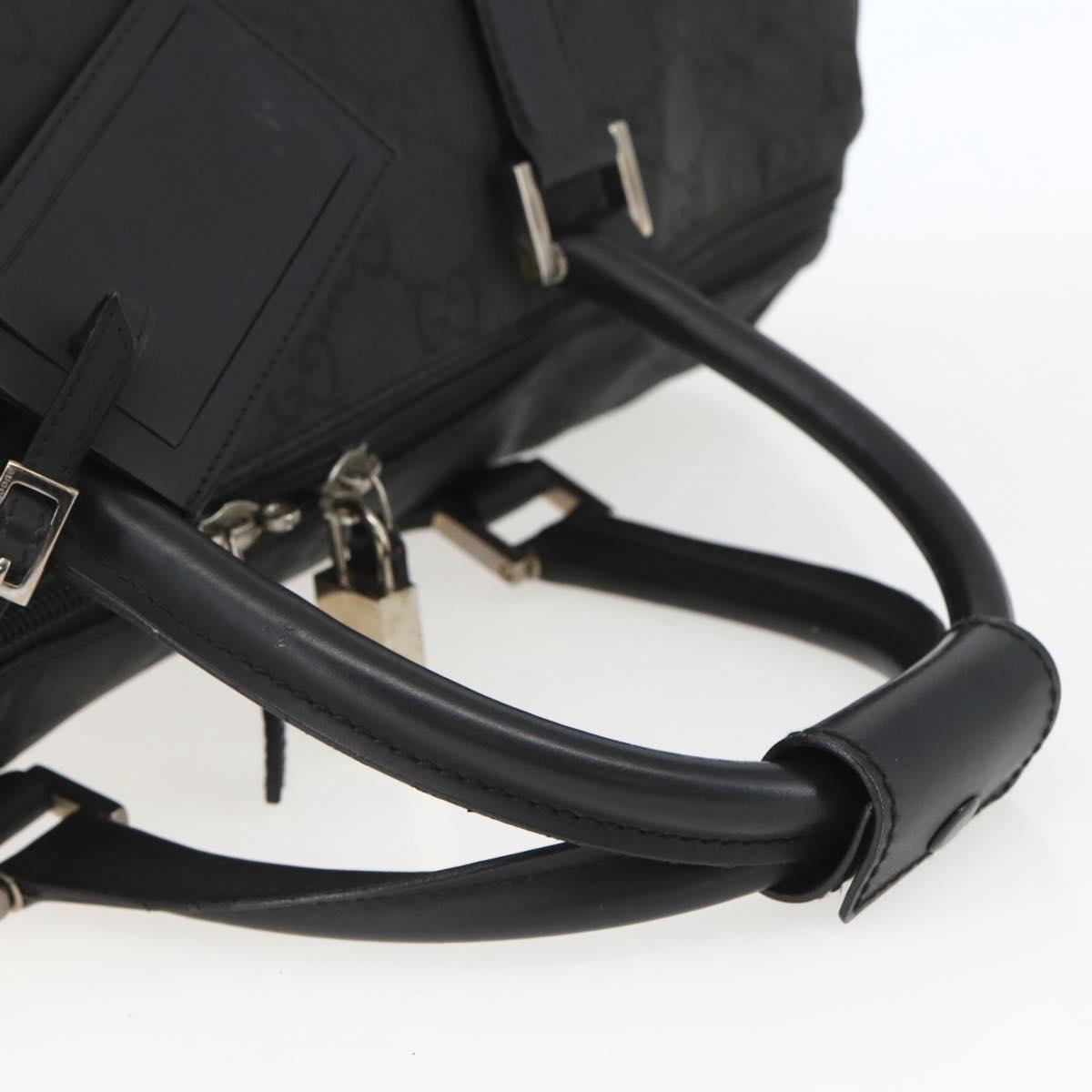 GUCCI GG Canvas Boston Bag Nylon Black Silver 012 0383 08 Auth ep12720