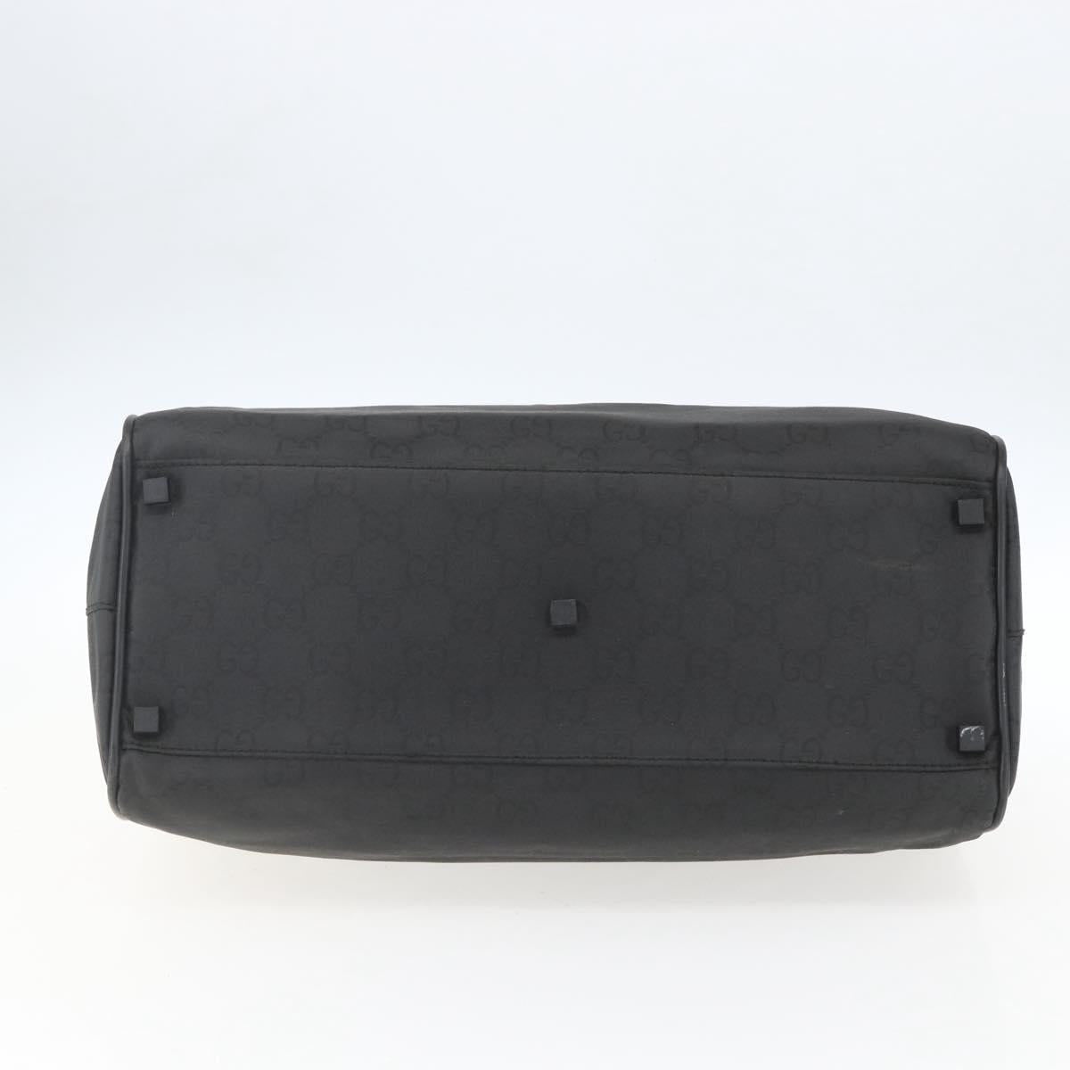 GUCCI GG Canvas Boston Bag Nylon Black Silver 012 0383 08 Auth ep12720