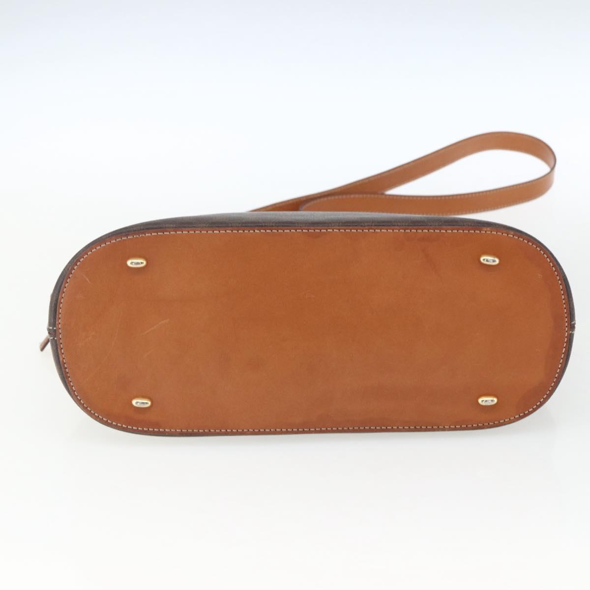 CELINE Macadam Canvas Hand Bag PVC Leather 2way Brown Gold Auth ep12721