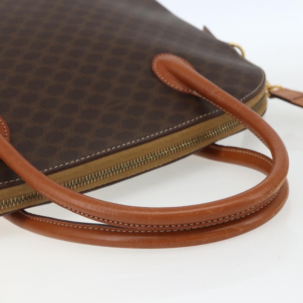 CELINE Macadam Canvas Hand Bag PVC Leather 2way Brown Gold Auth ep12721