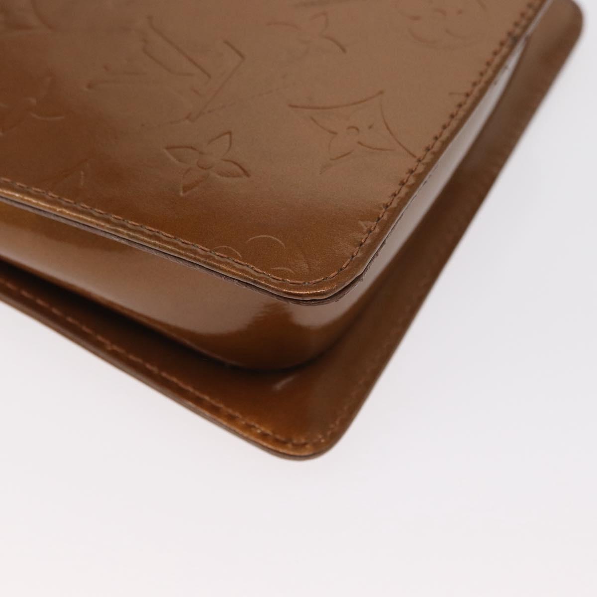 LOUIS VUITTON Monogram Vernis Motto Accessory Pouch Bronze M91138 Auth ep12725