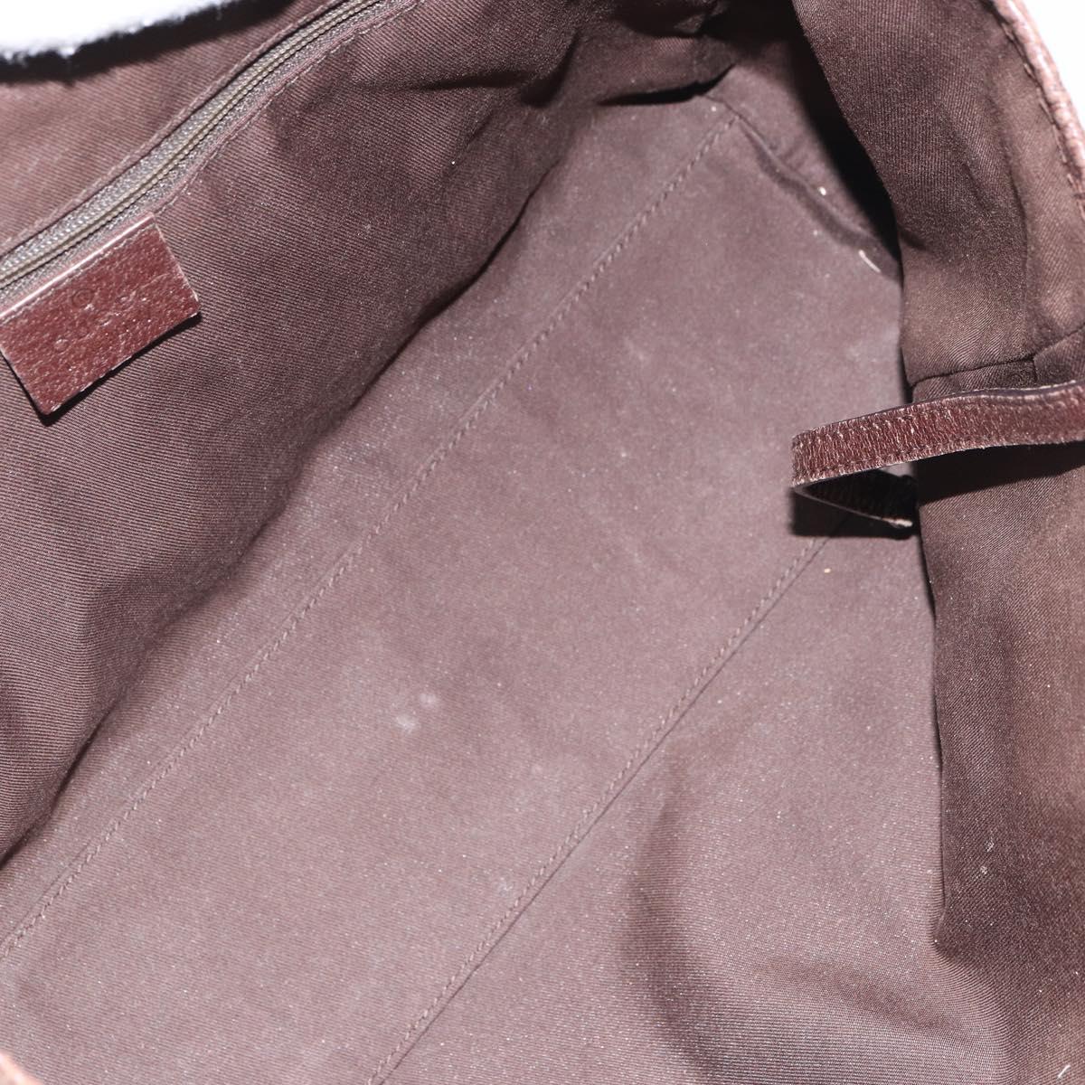 GUCCI GG Canvas Web Sherry Line Hand Bag Beige Silver 145810 Auth ep12728