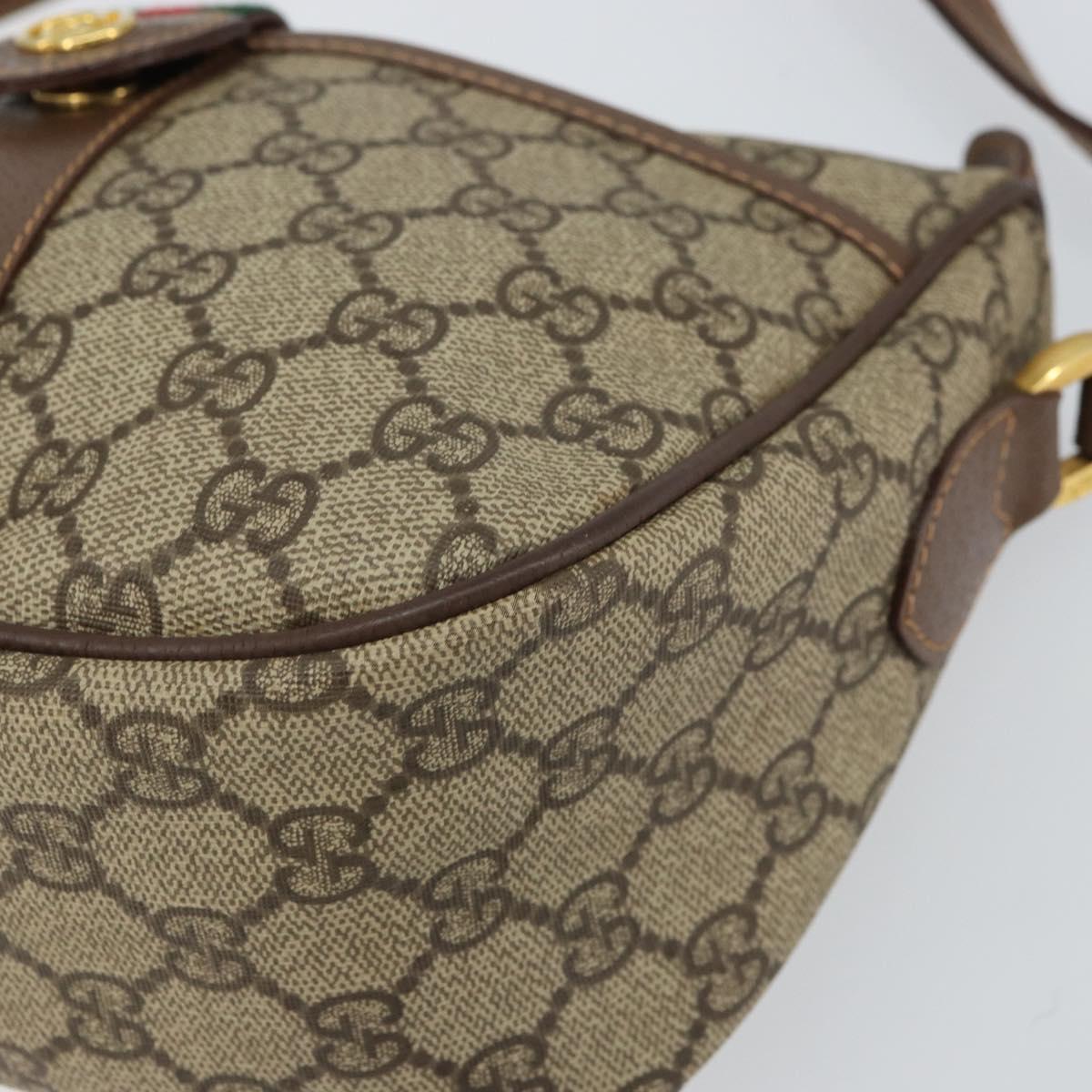 GUCCI GG Supreme Web Sherry Line Bag PVC Beige Gold 001 754 6177 Auth ep12731