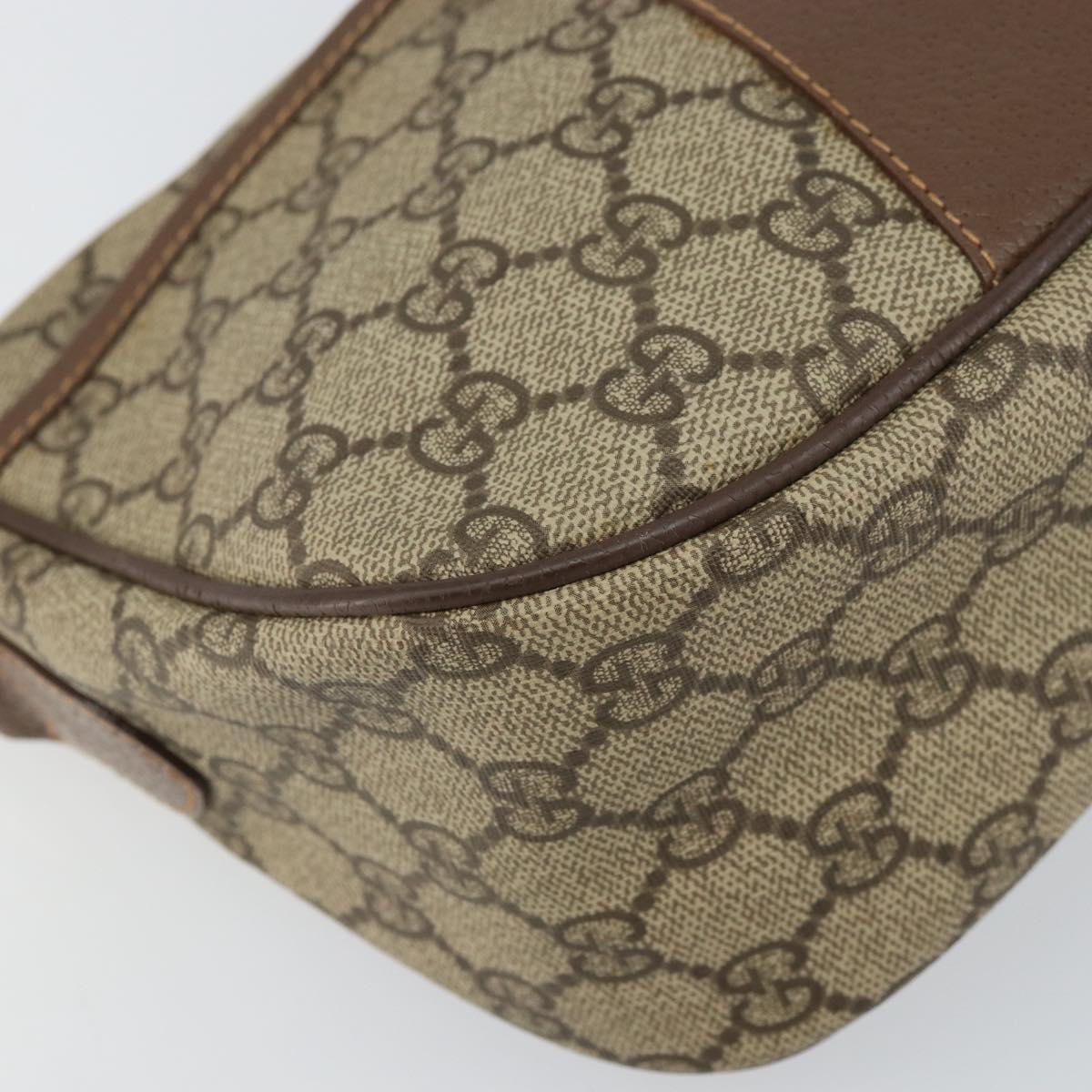 GUCCI GG Supreme Web Sherry Line Bag PVC Beige Gold 001 754 6177 Auth ep12731