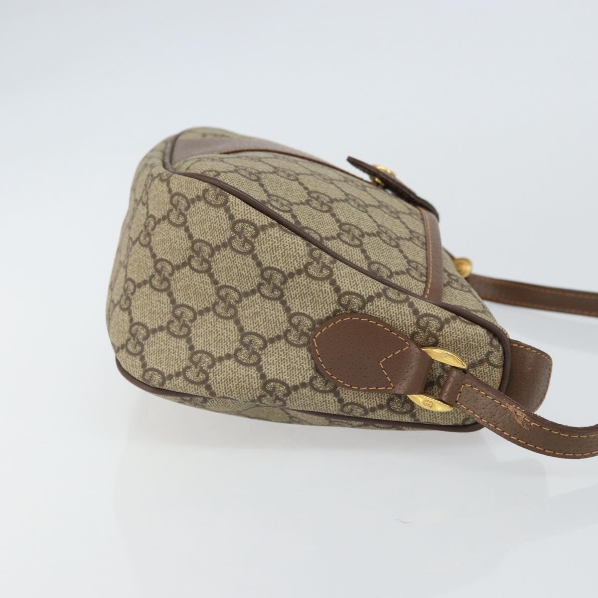 GUCCI GG Supreme Web Sherry Line Bag PVC Beige Gold 001 754 6177 Auth ep12731