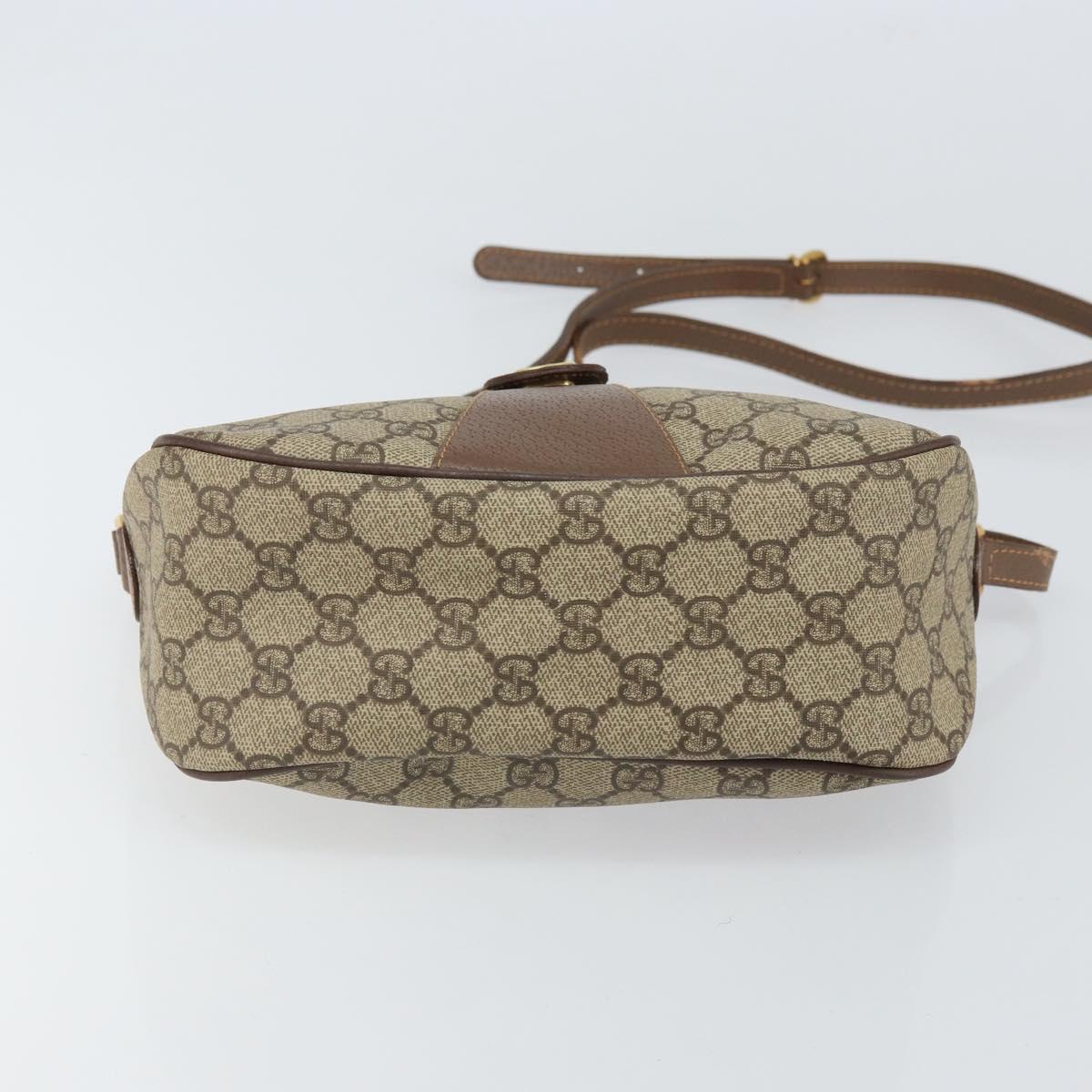 GUCCI GG Supreme Web Sherry Line Bag PVC Beige Gold 001 754 6177 Auth ep12731