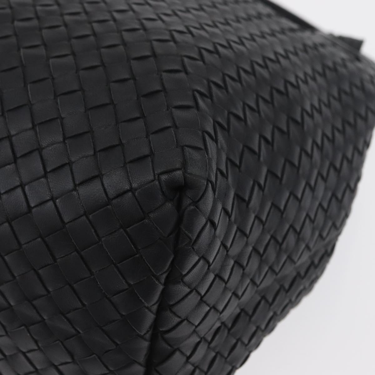 BOTTEGA VENETA INTRECCIATO Hand Bag Leather Black Auth ep12733