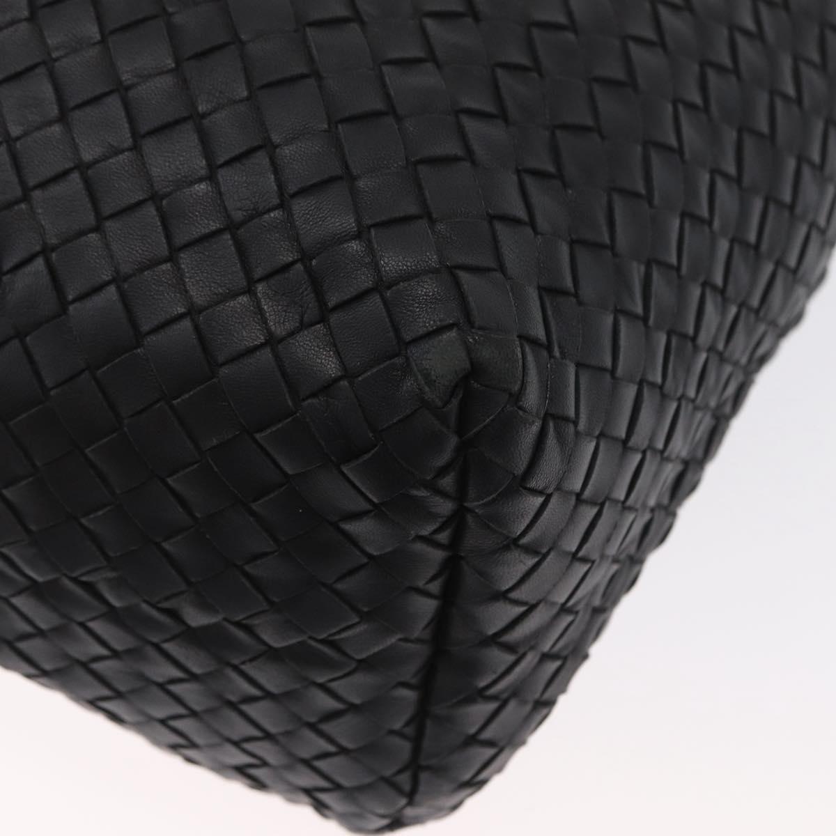 BOTTEGA VENETA INTRECCIATO Hand Bag Leather Black Auth ep12733