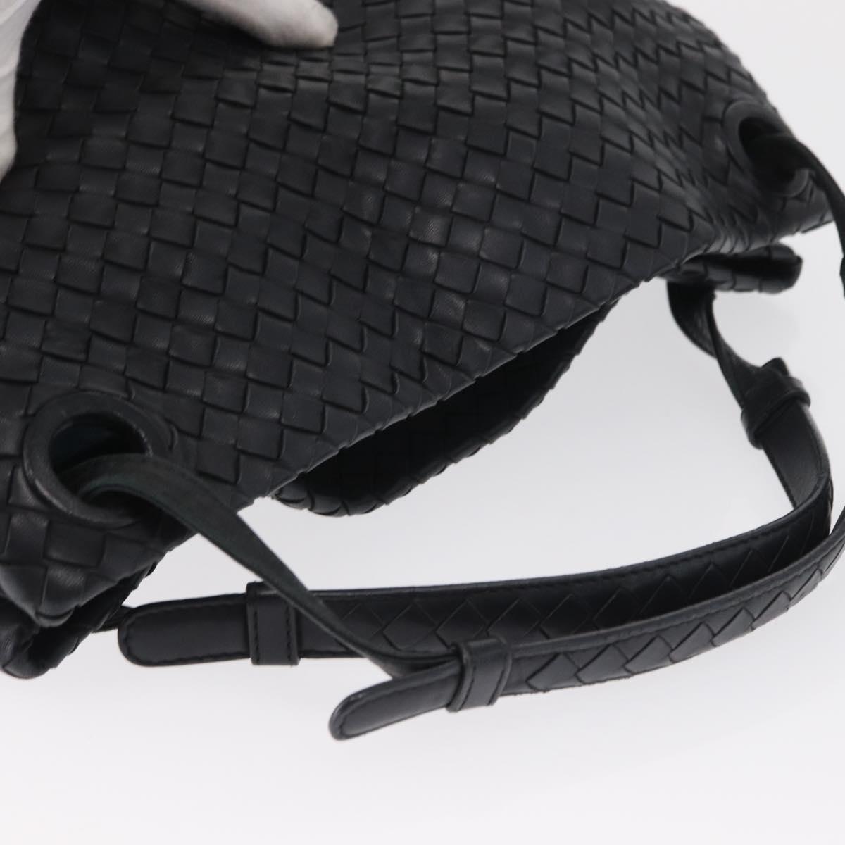 BOTTEGA VENETA INTRECCIATO Hand Bag Leather Black Auth ep12733