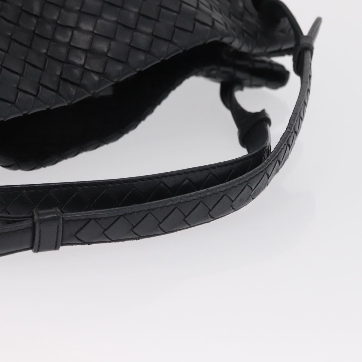 BOTTEGA VENETA INTRECCIATO Hand Bag Leather Black Auth ep12733
