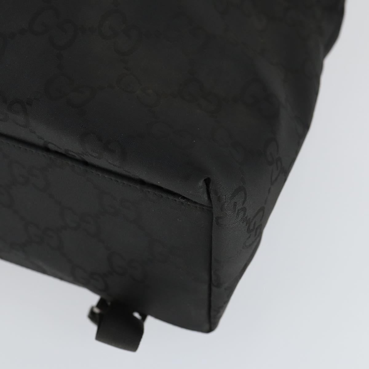 GUCCI GG Canvas Backpack Nylon Black Silver 003 0238 3754 Auth ep12735