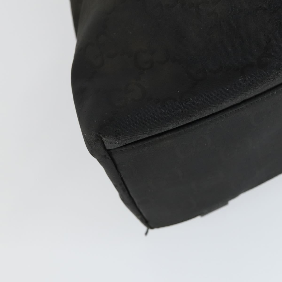GUCCI GG Canvas Backpack Nylon Black Silver 003 0238 3754 Auth ep12735