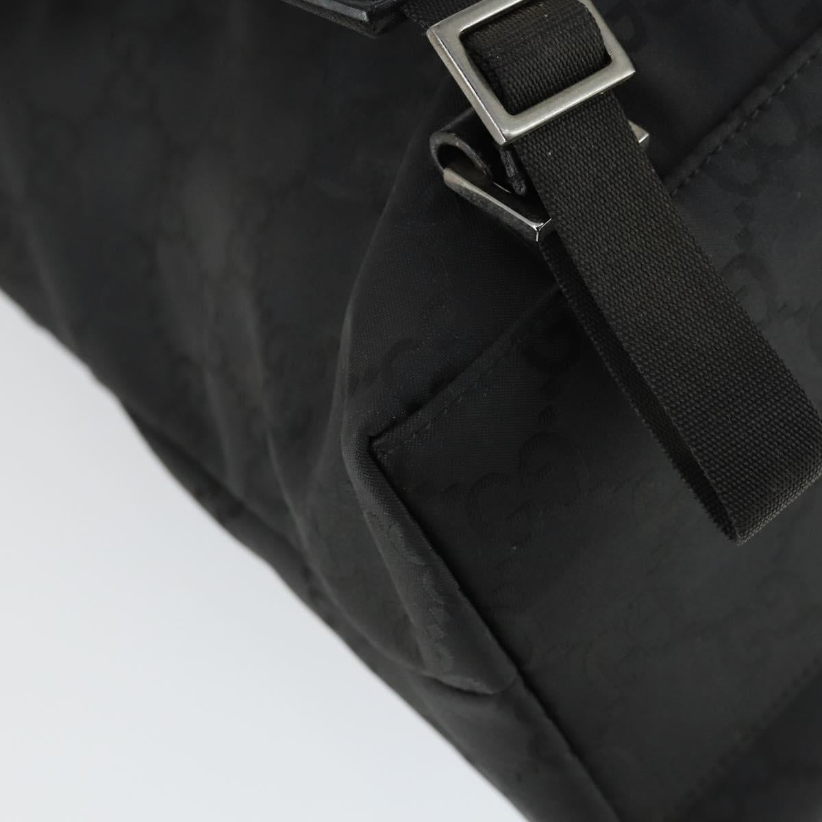 GUCCI GG Canvas Backpack Nylon Black Silver 003 0238 3754 Auth ep12735