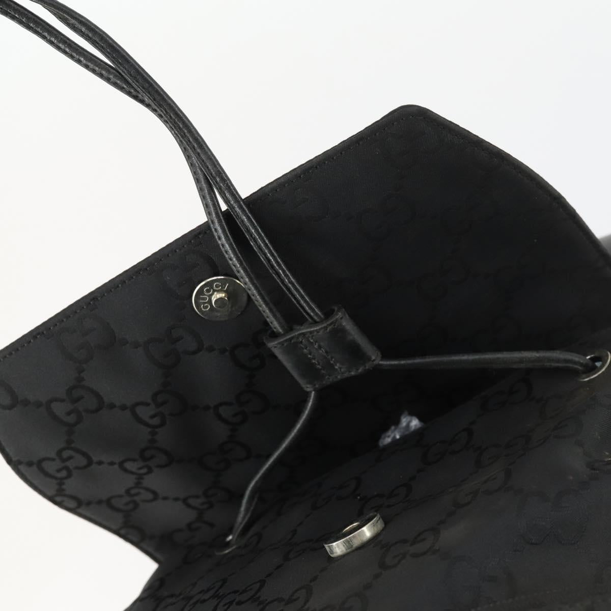 GUCCI GG Canvas Backpack Nylon Black Silver 003 0238 3754 Auth ep12735
