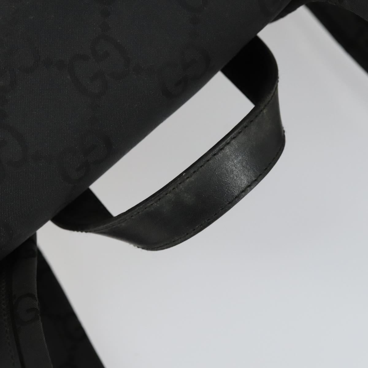 GUCCI GG Canvas Backpack Nylon Black Silver 003 0238 3754 Auth ep12735
