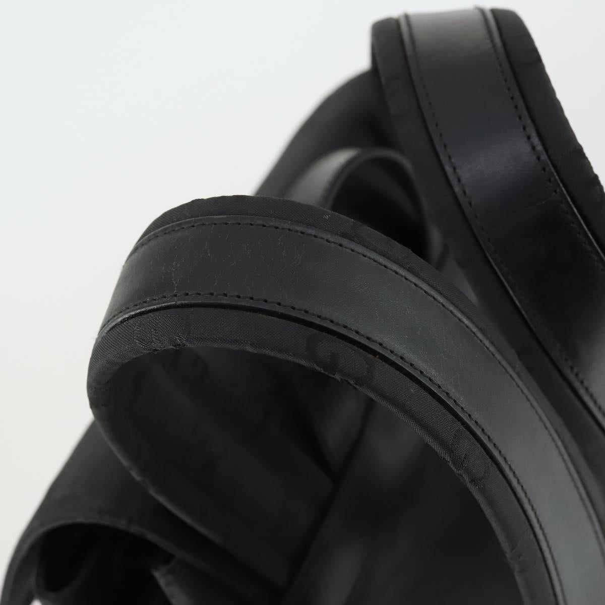 GUCCI GG Canvas Backpack Nylon Black Silver 003 0238 3754 Auth ep12735