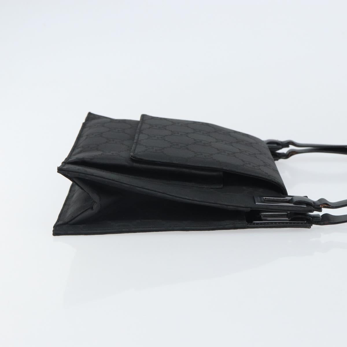 GUCCI GG Canvas Shoulder Bag Nylon Black Silver 001 3068 Auth ep12737