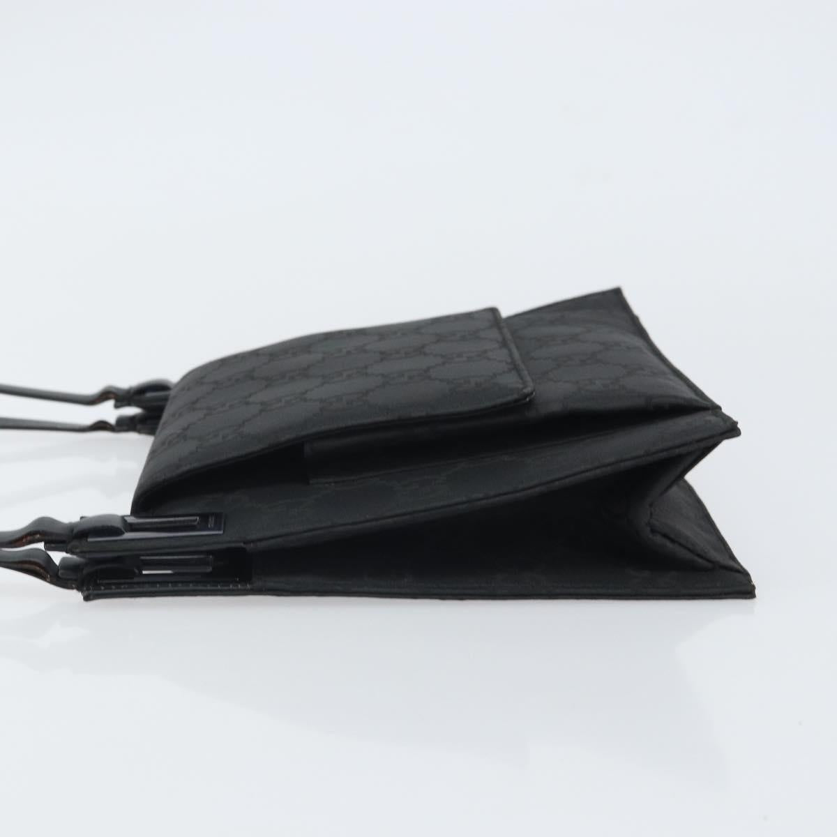 GUCCI GG Canvas Shoulder Bag Nylon Black Silver 001 3068 Auth ep12737