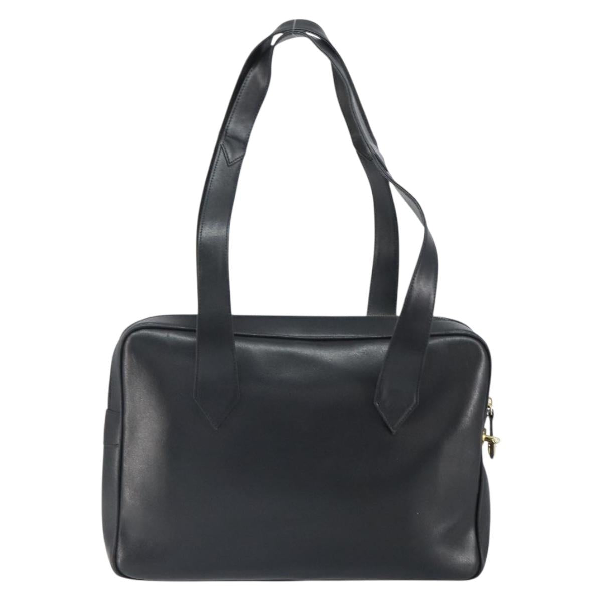 FENDI Tote Bag Leather Black Gold Auth ep12747
