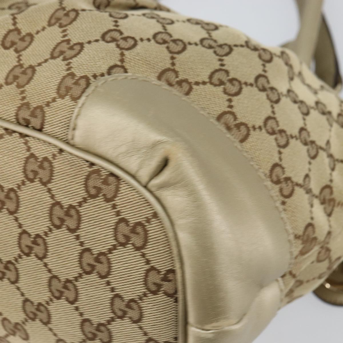 GUCCI GG Canvas Hand Bag 2way Beige Gold 247902 Auth ep12749