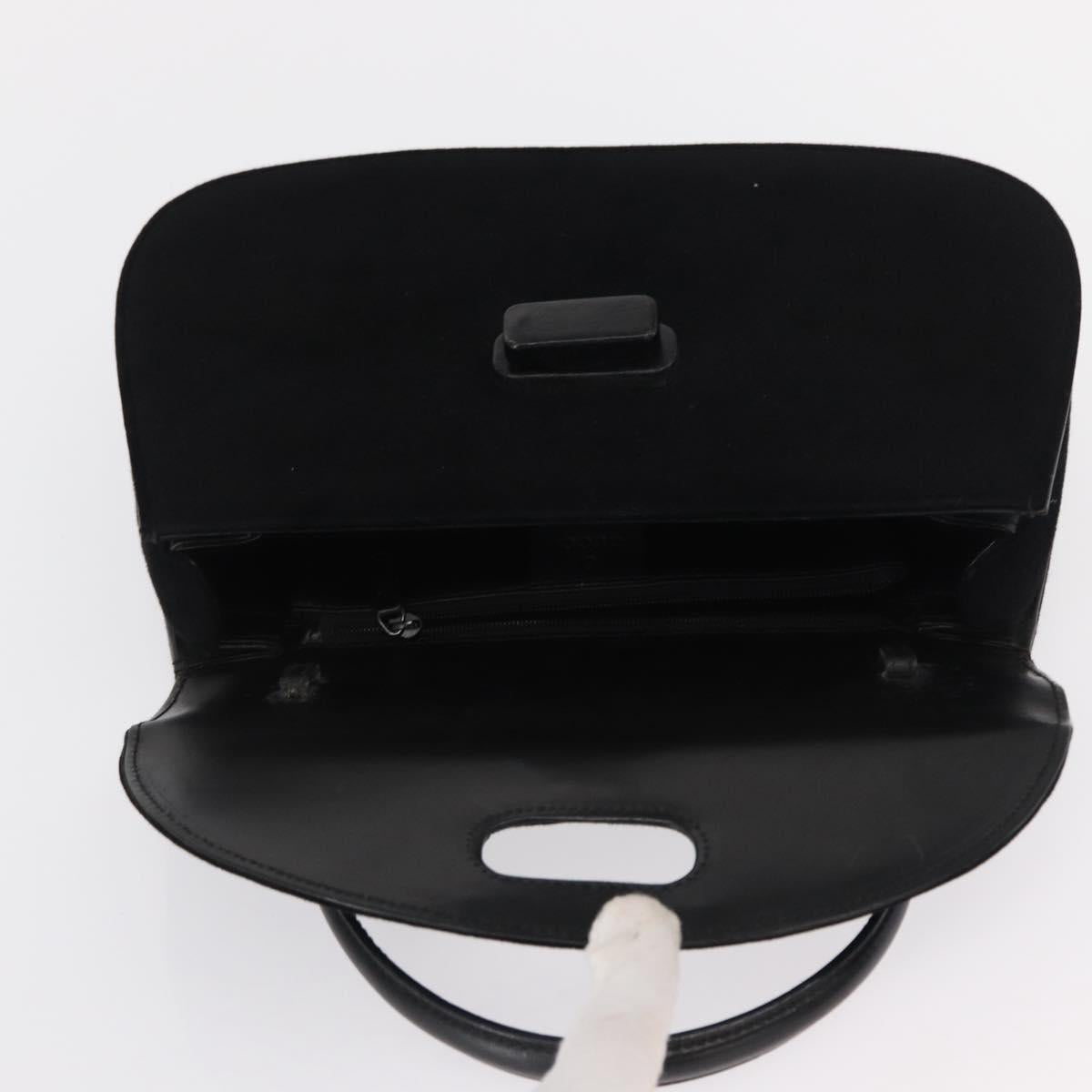 GUCCI Hand Bag Cotton Black Silver Auth ep12754