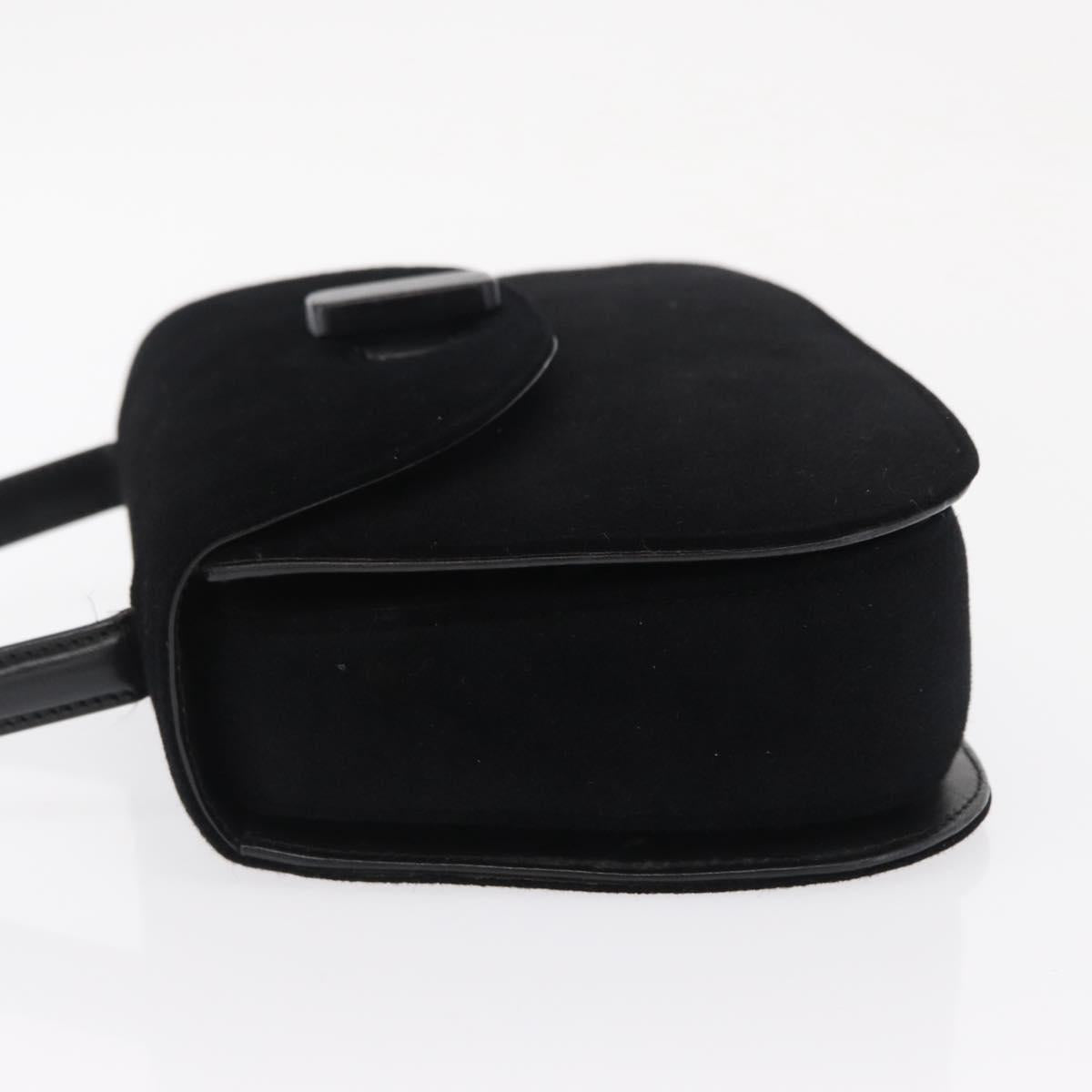 GUCCI Hand Bag Cotton Black Silver Auth ep12754