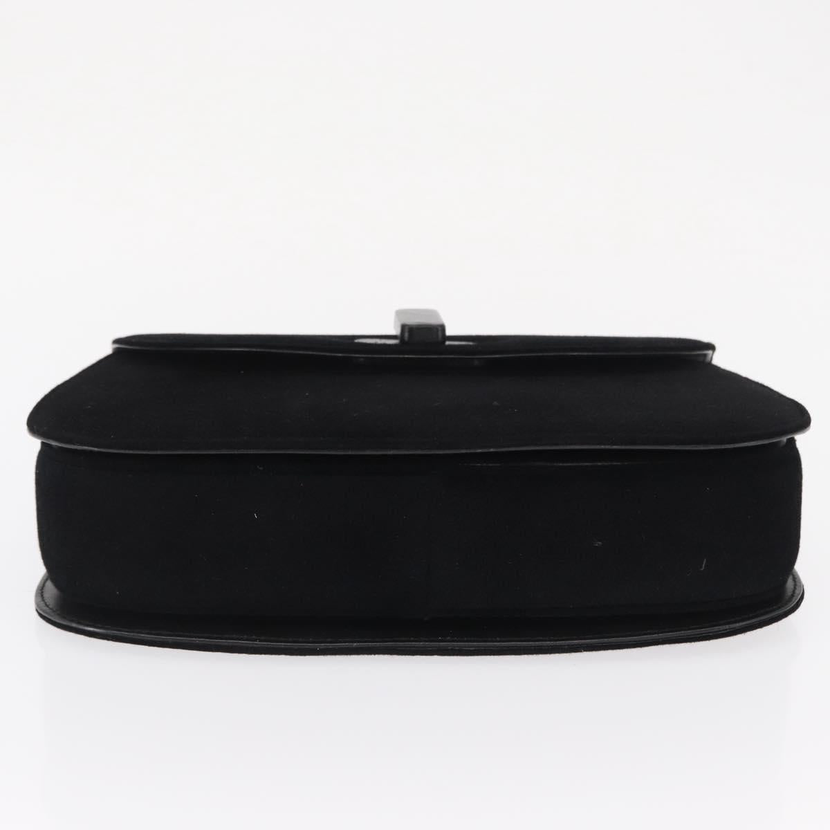 GUCCI Hand Bag Cotton Black Silver Auth ep12754