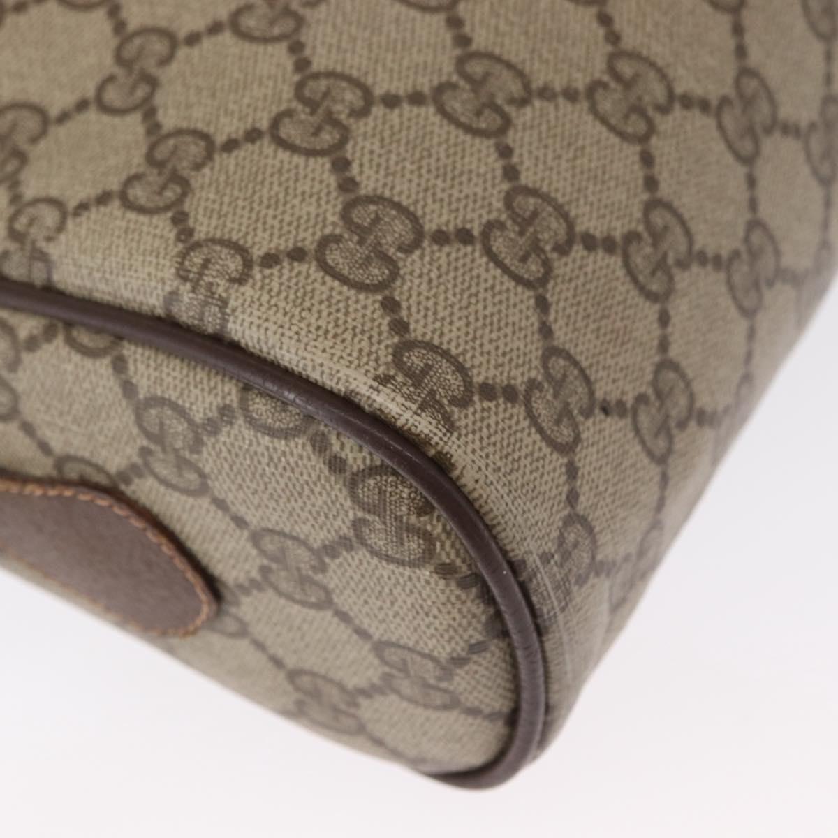 GUCCI GG Supreme Web Sherry Line Bag PVC Beige Gold 56 02 088 Auth ep12756