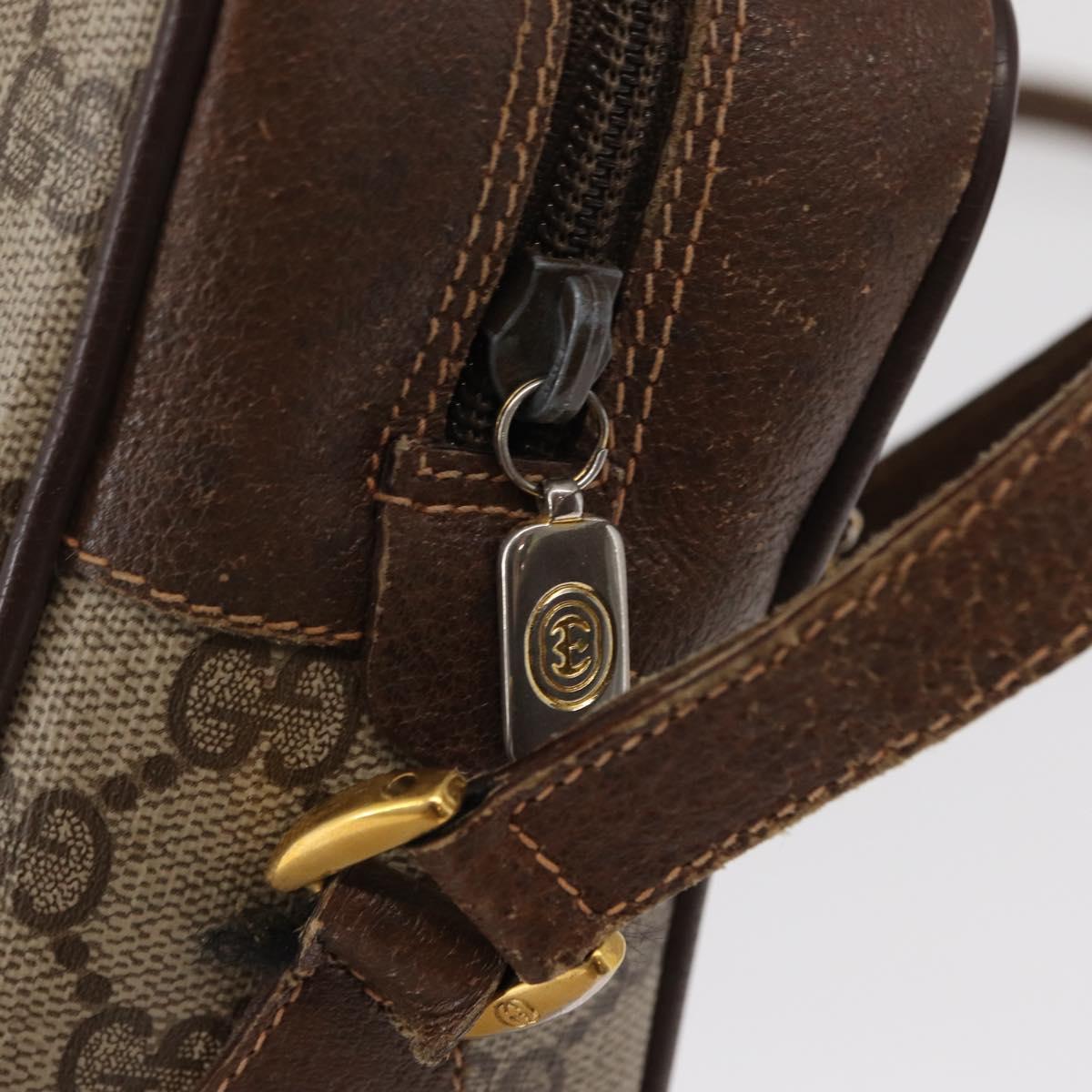 GUCCI GG Supreme Web Sherry Line Bag PVC Beige Gold 56 02 088 Auth ep12756