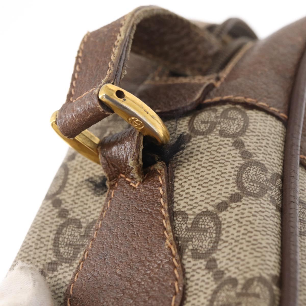GUCCI GG Supreme Web Sherry Line Bag PVC Beige Gold 56 02 088 Auth ep12756