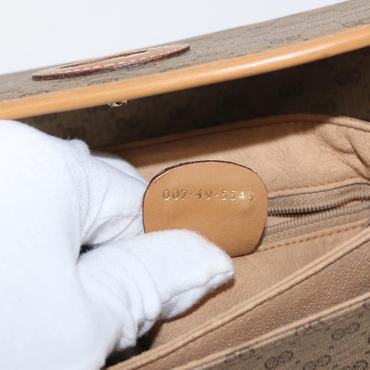 GUCCI Micro GG Supreme Shoulder Bag PVC Beige Gold 007 49 5548 Auth ep12759