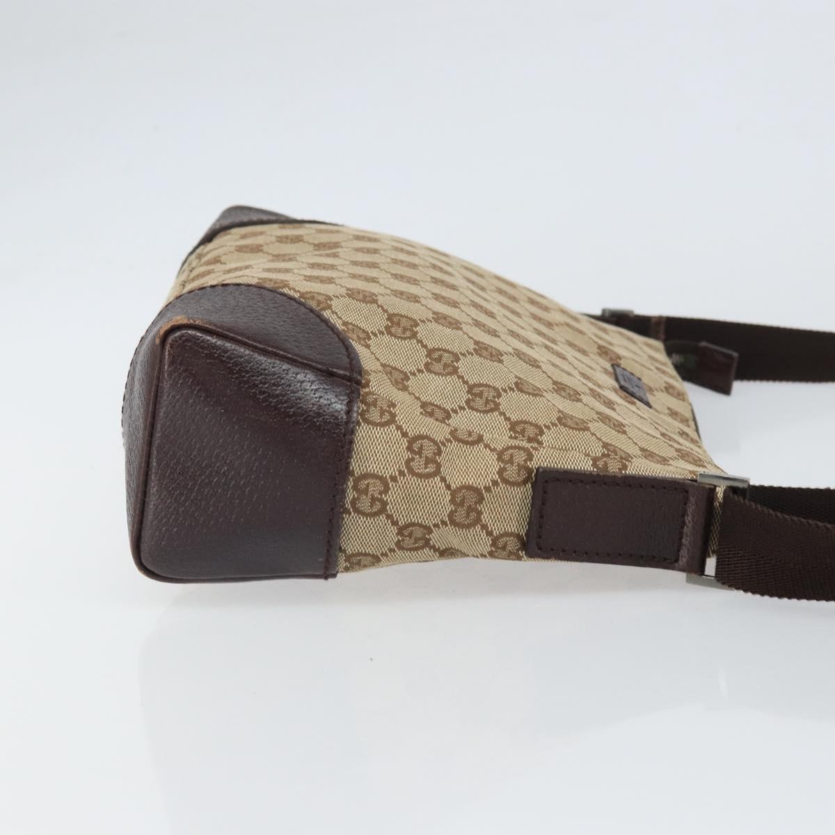 GUCCI GG Canvas Shoulder Bag Beige Silver 114273 Auth ep12760