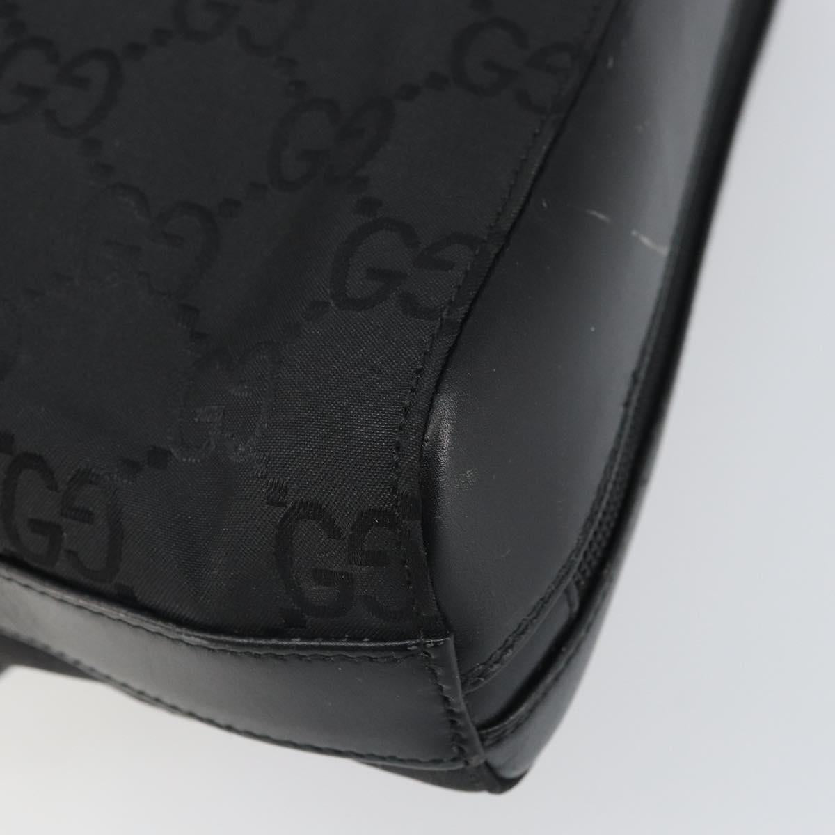 GUCCI GG Canvas Body Bag Nylon Black Silver 003 0232 1705 Auth ep12762