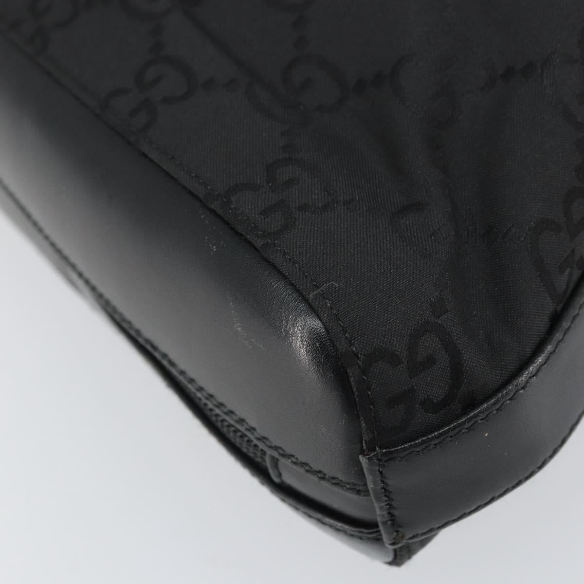 GUCCI GG Canvas Body Bag Nylon Black Silver 003 0232 1705 Auth ep12762