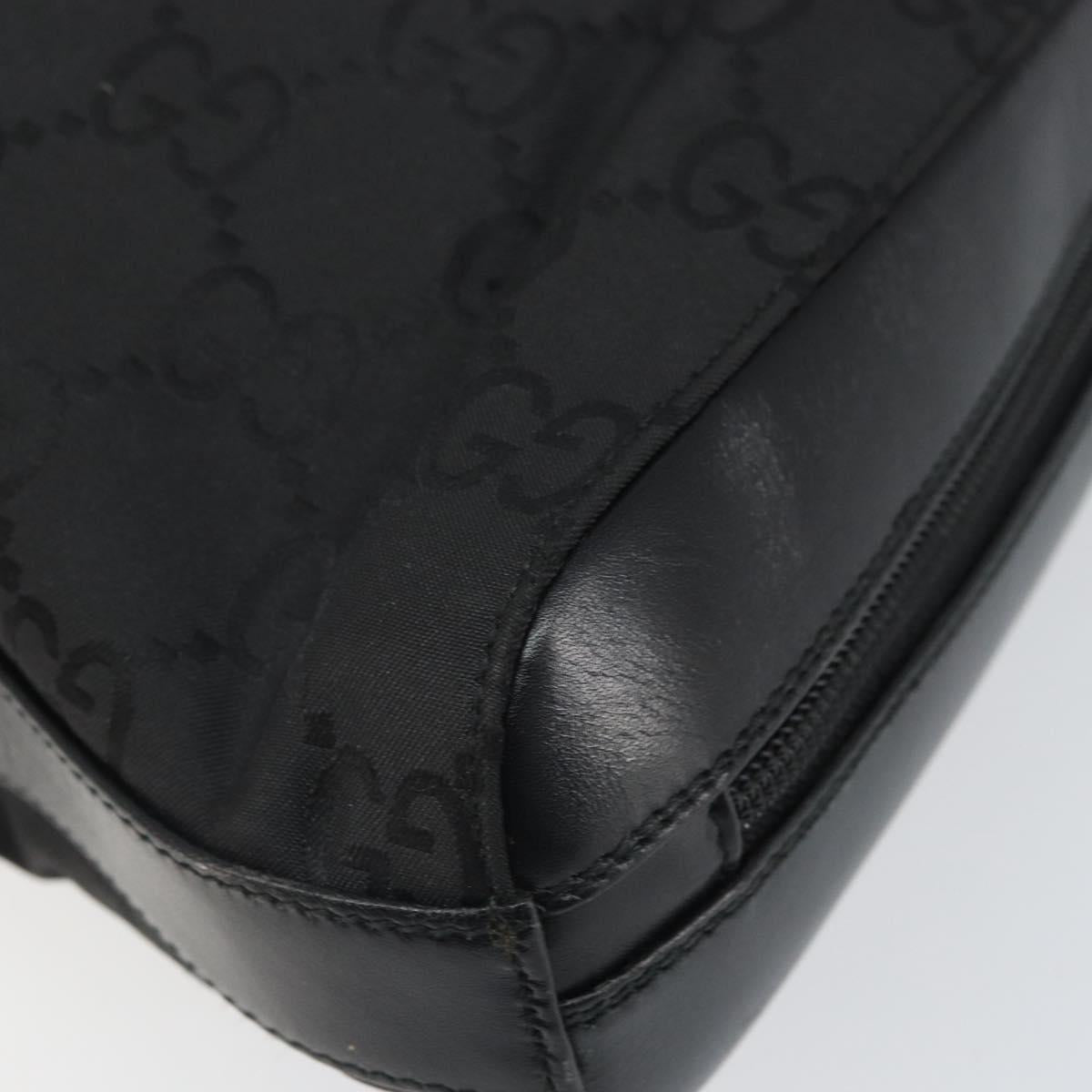 GUCCI GG Canvas Body Bag Nylon Black Silver 003 0232 1705 Auth ep12762
