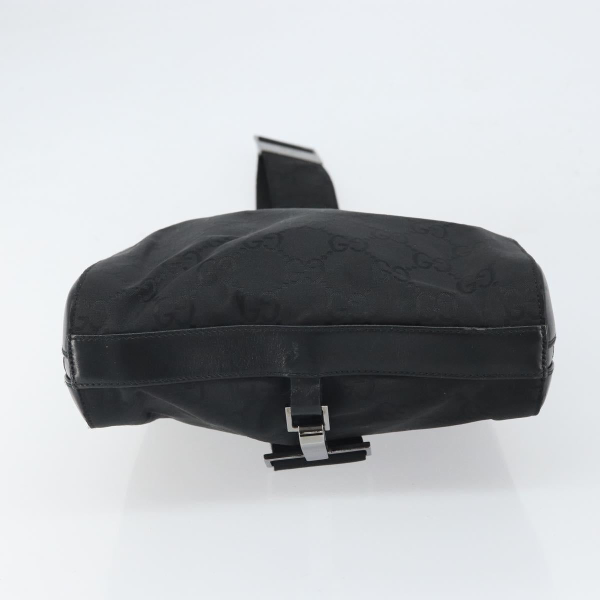 GUCCI GG Canvas Body Bag Nylon Black Silver 003 0232 1705 Auth ep12762