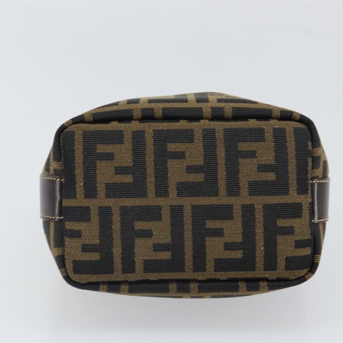 FENDI Zucca Canvas Hand Bag Black Brown Auth ep12764