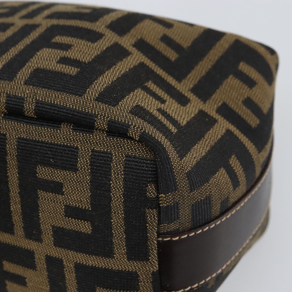 FENDI Zucca Canvas Hand Bag Black Brown Auth ep12764