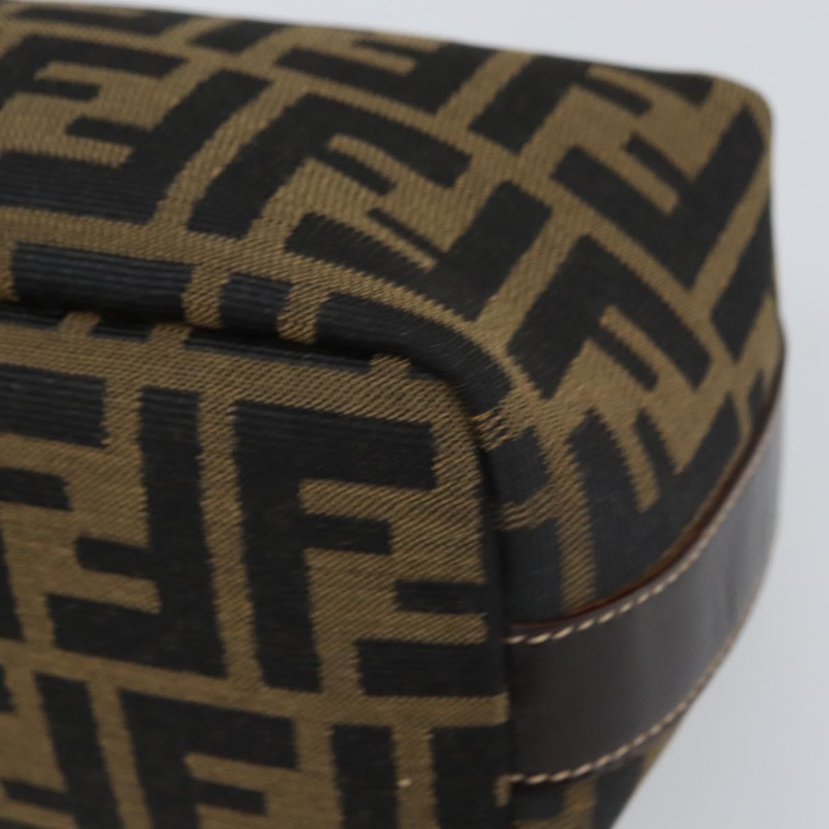 FENDI Zucca Canvas Hand Bag Black Brown Auth ep12764