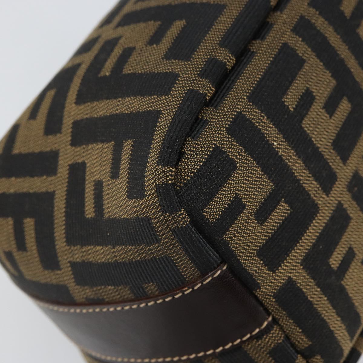 FENDI Zucca Canvas Hand Bag Black Brown Auth ep12764