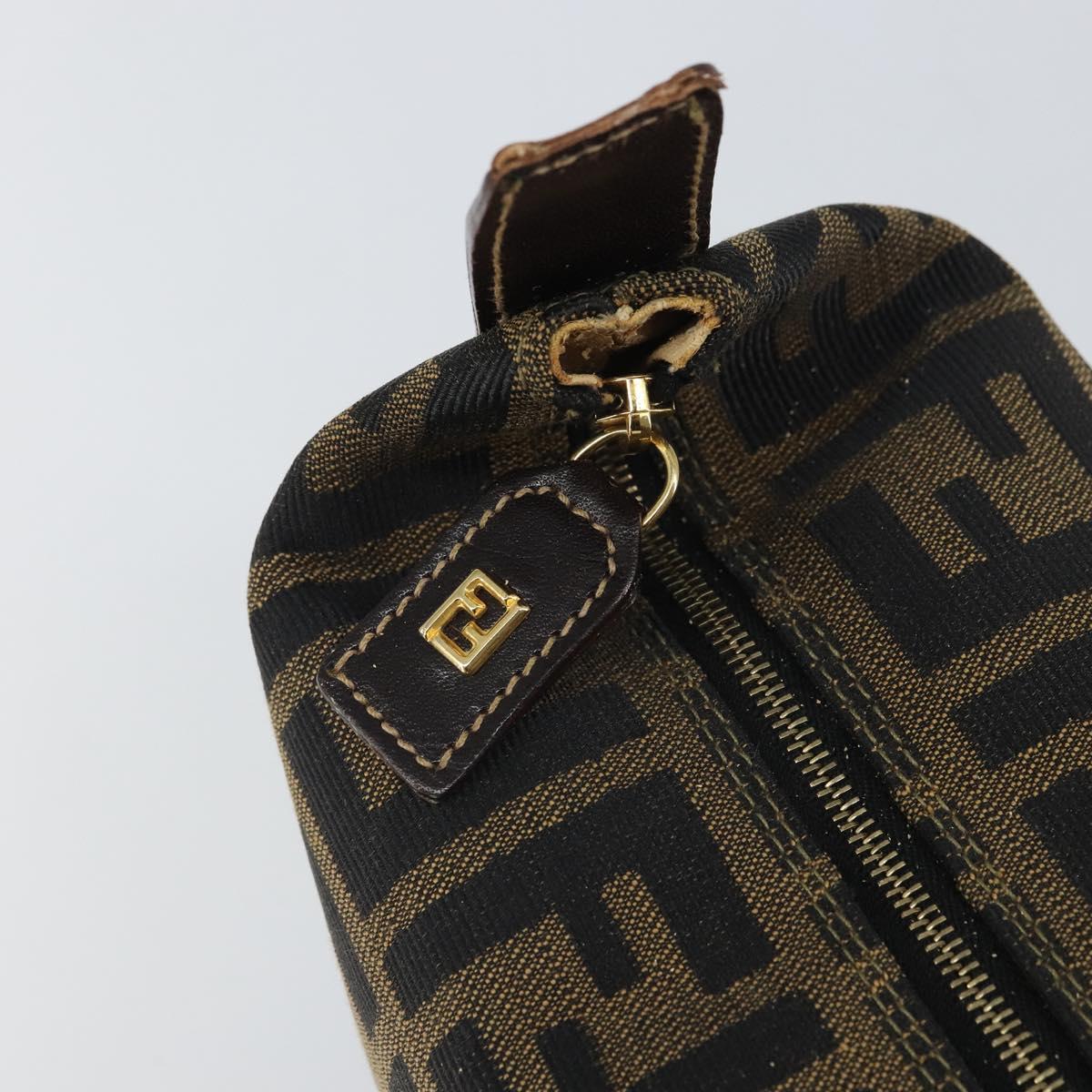 FENDI Zucca Canvas Hand Bag Black Brown Auth ep12764