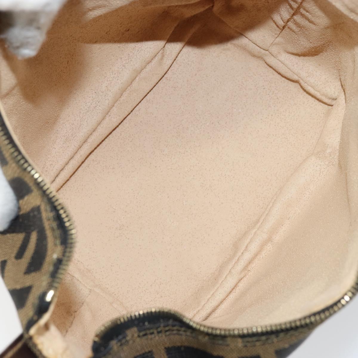 FENDI Zucca Canvas Hand Bag Black Brown Auth ep12764