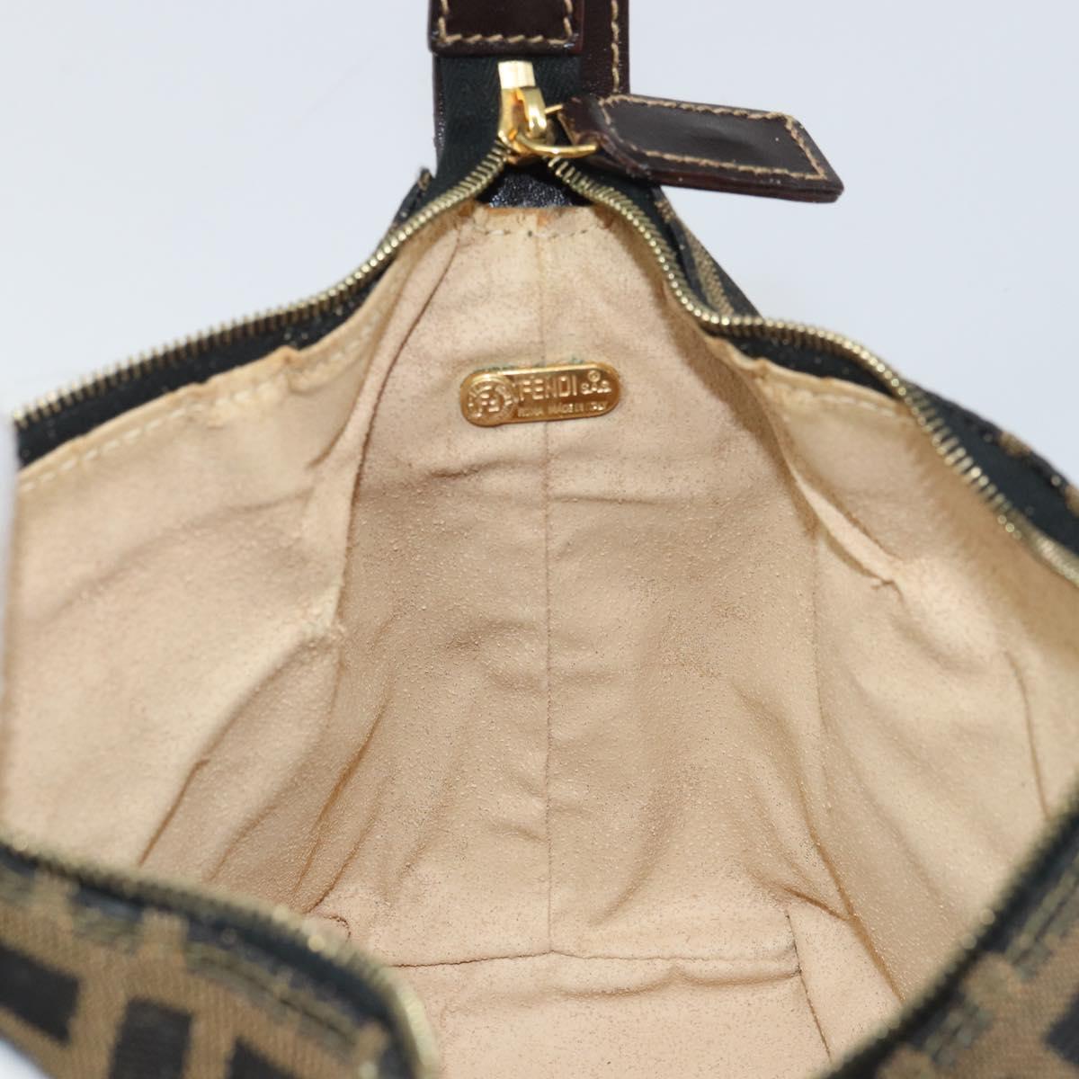 FENDI Zucca Canvas Hand Bag Black Brown Auth ep12764