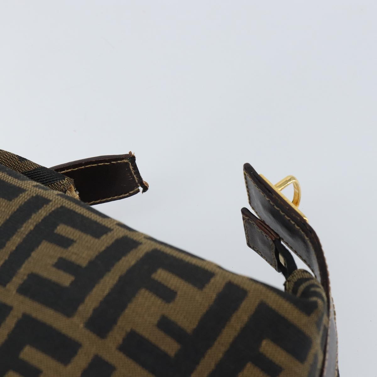 FENDI Zucca Canvas Hand Bag Black Brown Auth ep12764