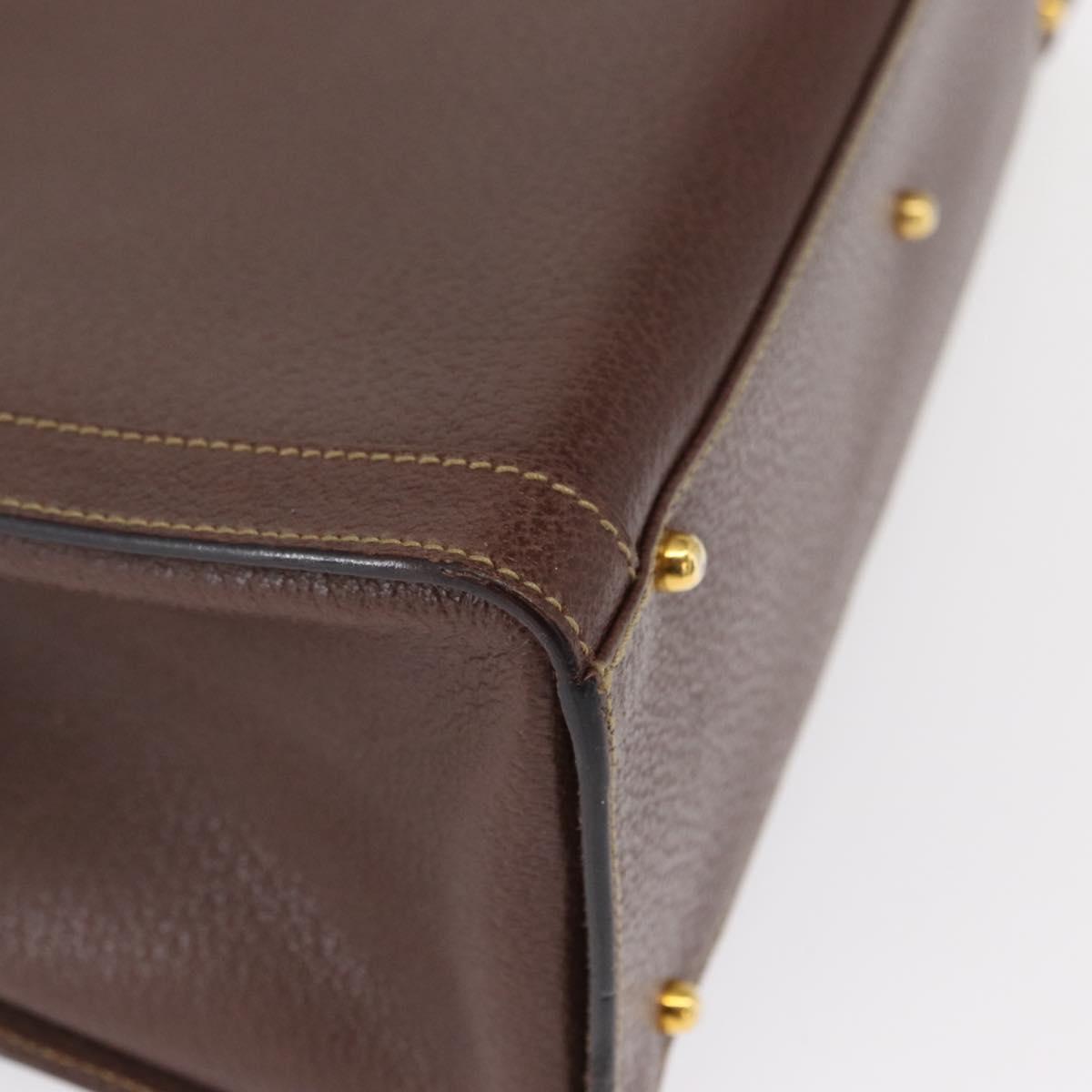 GUCCI Bamboo Hand Bag Leather Brown Gold 002 1186 0260 Auth ep12766